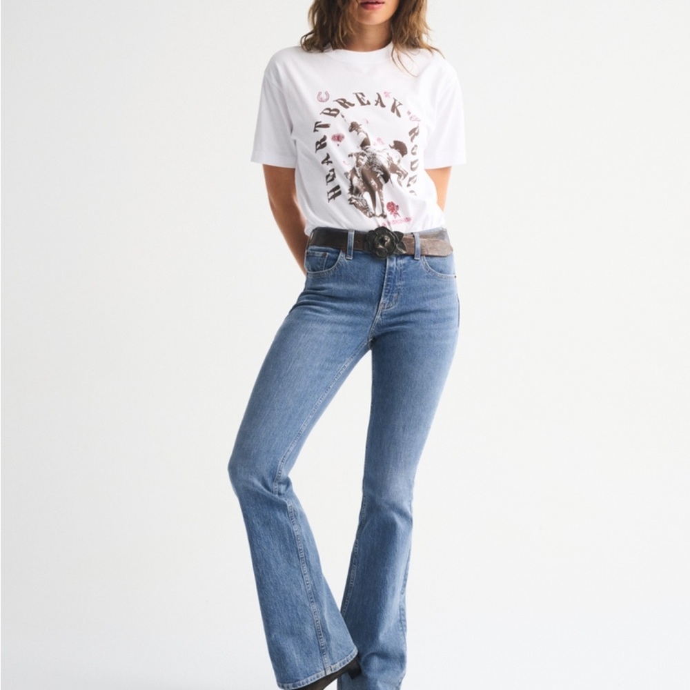 Abercrombie & Fitch Light Blue High-Rise Flare Jeans